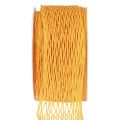 Floristik24 Netband, rasterband, sierband, oranje, draadversterkt, 50 mm, 10 m