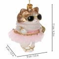 Glazen kattenornamenten met tutu als kerstboomversiering, 11 cm, 2 stuks | Floristik24.nl