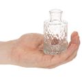 Mini glazen vaasje met diamantpatroon, klein tafelvaasje, flesje, transparant, 9 cm, 6 stuks | Floristik24.nl