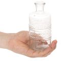 Glazen fles met patroon, cilindrisch, transparant, decoratieve vaas, 15 cm, 6 stuks | Floristik24.nl