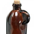 Floristik24 Glazen fles vintage met kurk en handvat bruin Ø7,5 cm H22cm