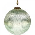 Floristik24 Kerstbal glas groot om op te hangen groen, gouden vintage Ø20cm