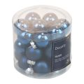 Mini kerstballen glas blauwe glazen bollen Ø2,5cm 20st