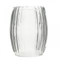 Floristik24 Glazen vaas met groeven, heldere glazen lantaarn H15cm Ø11,5cm