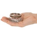 Glazen theelichthouders met decoratieve metalen rand, 6 cm, 4 stuks | Floristik24.nl
