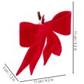 Decoratieve rode strik met clip. Veelzijdige kerstversiering. 11 cm, 4 stuks. | Floristik24.nl
