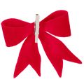 Decoratieve rode strik met clip. Veelzijdige kerstversiering. 11 cm, 4 stuks. | Floristik24.nl