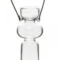 Floristik24 Mini glazen vazen voor het ophangen van glasdecoratie met draadhanger H14cm 4st