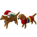 Floristik24 Decoratief kerstboomornament in de vorm van een teckel, 16 cm, 2 stuks
