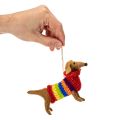 Decoratief kerstboomornament in de vorm van een teckel, 16 cm, 2 stuks | Floristik24.nl