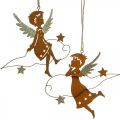 Floristik24 Deco hanger kerst engel decoratie metaal roest 15cm 6st