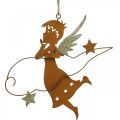 Floristik24 Deco hanger kerst engel decoratie metaal roest 15cm 6st