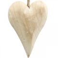 Hart gemaakt van hout, decoratief hart om op te hangen, hartdecoratie H16cm 2st