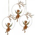 Floristik24 Engel decoratie ring metaal roest kerstdecoratie 23,5x16,5cm 3st