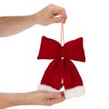 Decoratieve flanellen strik met pluche rand om op te hangen, 25 cm | Floristik24.nl