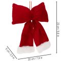 Decoratieve flanellen strik met pluche rand om op te hangen, 25 cm | Floristik24.nl