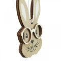 Floristik24 Houten hanger konijn met bril wortel bruin beige 4×7,5cm 9st