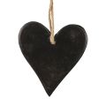 Floristik24 Hangdecoratie leisteen hart decoratieve harten zwart 10,5 cm 4st