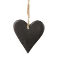 Floristik24 Hangdecoratie leisteen hart decoratieve harten zwart 7cm 6st