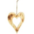 Floristik24 Decoratieve harten hout om op te hangen hart in hart gebrand 20cm 3st