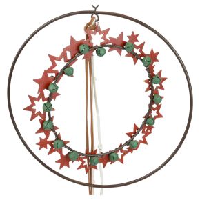 Floristik24 Hangdecoratie Kerstdecoratie ring metaal hout vintage Ø19cm