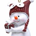 Floristik24 Kerstboomversiering sneeuwpop om op te hangen 8cm 4st