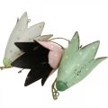 Floristik24 Metalen bloesems, hyacinten om op te hangen, lentedecoratie, metalen hanger H10.5cm wit, roze, groen set van 3