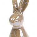 Floristik24 Decoratief konijn bruin parelmoer 15.5cm 2st