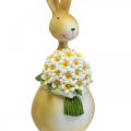 Floristik24 Paashaas met boeket bloemen, paasdecoratie, decoratief figuur konijn H32cm