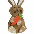 Floristik24 Paasdecoratie konijn met stok hout assorti natuur H8,5cm 16st