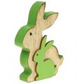 Floristik24 Decoratief houten konijn met kind 9cm assorti kleuren 6st