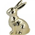 Floristik24 Paashaas decoratie Paashaas goud konijn zittend H12cm 3st
