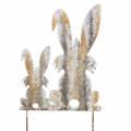 Floristik24 Paasdecoratie konijn met kind om op te plakken roest berkenlook metaal 25×32cm