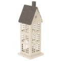 Floristik24 Decoratief metalen huisje met ramen en open haard, 28 cm
