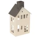 Floristik24 Decoratief metalen huisje met schoorsteen en raam, 24 cm