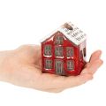 Keramische kaarsenhouder, decoratief huisje met sneeuw voor tafeldecoratie, 7 cm, 2 stuks | Floristik24.nl