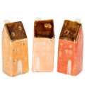 Floristik24 Decoratief keramisch miniatuurhuisje voor op de vensterbank, 10 cm, 3 stuks