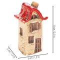 Keramische huisjes decoratieset: kleine huisjes met rood dak, 8 cm, 2 stuks | Floristik24.nl