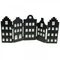 Floristik24 Deco huis metalen zwarte standaard stad silhouet 40 × 18cm
