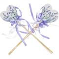 Floristik24 Lavendel hart, zomerdecoratie, hart om te plakken met lavendel, mediterrane hartdecoratie 6st
