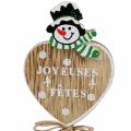 Floristik24 Decoratief plug hart met sneeuwpop 12st