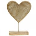 Houten hart hart op een stokje deco hart hout naturel 25,5cm H33cm