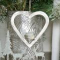 Floristik24 Theelichthouder in het hart, kaarsdecoratie om op te hangen, bruiloft, adventsdecoratie gemaakt van metaal zilver H17.5cm