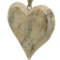 Floristik24 Huwelijksdecoratie, hart hanger, Valentijnsdag, houten decoratie met patroon natuur, gewassen wit 14×15.5cm 3st