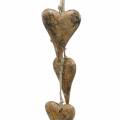 Floristik24 Houten hartjes met glitter inleg op een streng om op te hangen Naturel L60cm