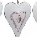 Floristik24 Decoratieve harten om op te hangen metaal wit metaal hart 12×16cm 3st
