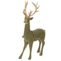 Floristik24 Decoratieve staande hertenfiguur, bekleed met fluweel en voorzien van gewei, 31 cm