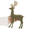 Decoratieve staande hertenfiguur, bekleed met fluweel en voorzien van gewei, 31 cm | Floristik24.nl
