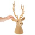 Decoratieve sculptuur van een hertenkop met groot gewei, 52 cm. | Floristik24.nl