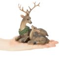 Decoratief beeldje van een hertenfamilie met sneeuw als winterversiering, 17 cm | Floristik24.nl